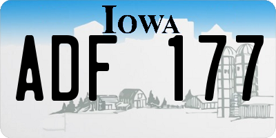 IA license plate ADF177
