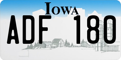 IA license plate ADF180