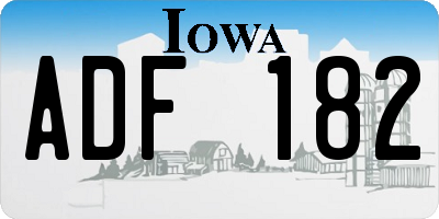 IA license plate ADF182