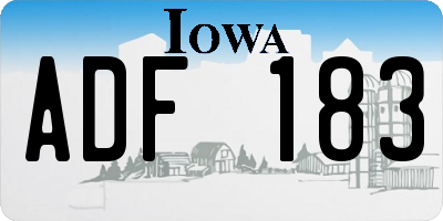 IA license plate ADF183