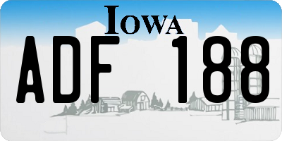 IA license plate ADF188