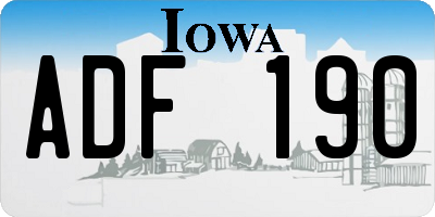 IA license plate ADF190