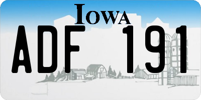 IA license plate ADF191