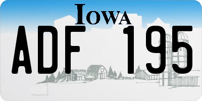 IA license plate ADF195