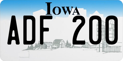 IA license plate ADF200