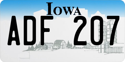 IA license plate ADF207