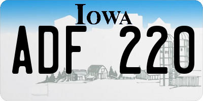 IA license plate ADF220