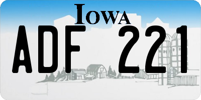 IA license plate ADF221