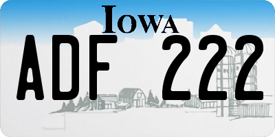 IA license plate ADF222