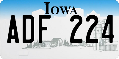 IA license plate ADF224