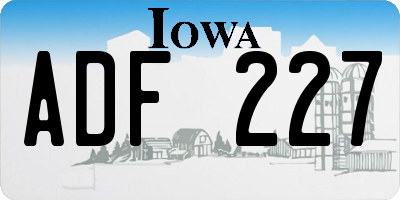 IA license plate ADF227