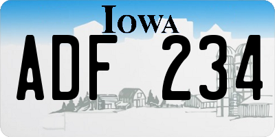 IA license plate ADF234