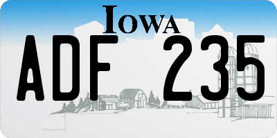 IA license plate ADF235