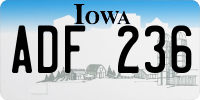 IA license plate ADF236