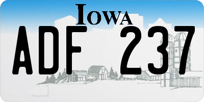IA license plate ADF237