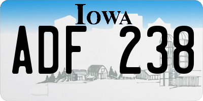 IA license plate ADF238