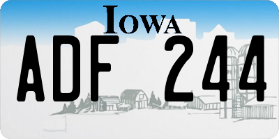 IA license plate ADF244