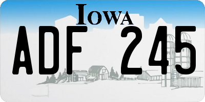 IA license plate ADF245