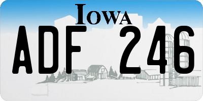 IA license plate ADF246