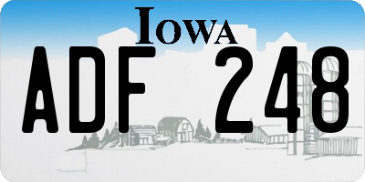 IA license plate ADF248