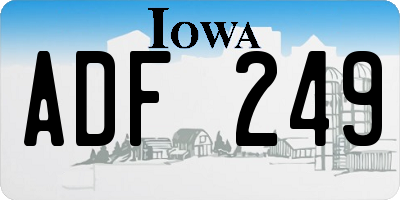 IA license plate ADF249