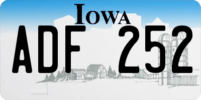 IA license plate ADF252