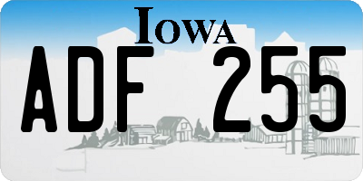 IA license plate ADF255