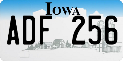 IA license plate ADF256
