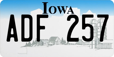IA license plate ADF257