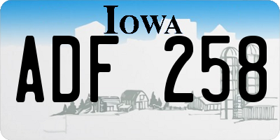 IA license plate ADF258