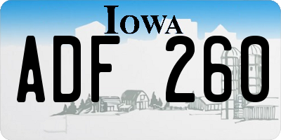 IA license plate ADF260