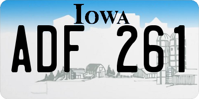 IA license plate ADF261