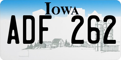 IA license plate ADF262