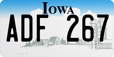 IA license plate ADF267