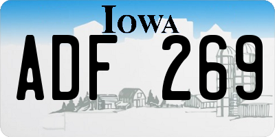 IA license plate ADF269