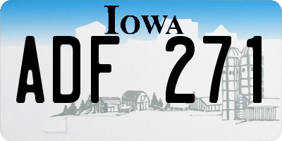 IA license plate ADF271