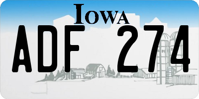 IA license plate ADF274