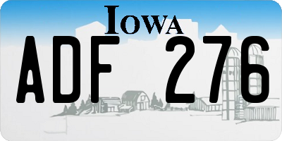 IA license plate ADF276