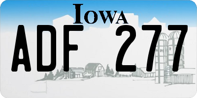 IA license plate ADF277