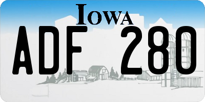IA license plate ADF280