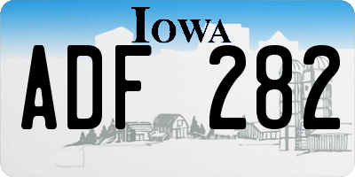 IA license plate ADF282