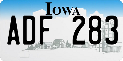 IA license plate ADF283