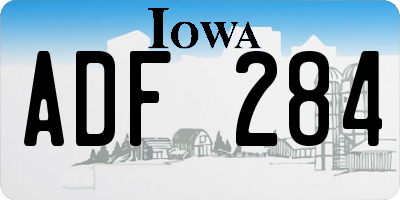 IA license plate ADF284