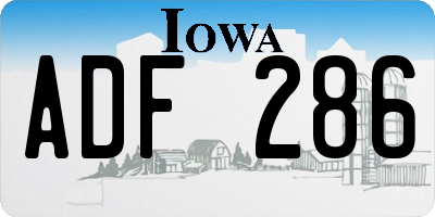 IA license plate ADF286