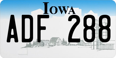 IA license plate ADF288