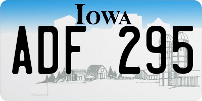 IA license plate ADF295