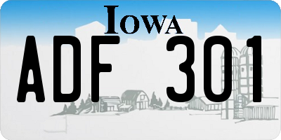 IA license plate ADF301