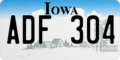 IA license plate ADF304