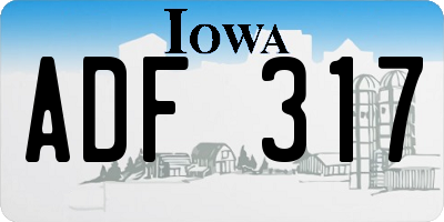 IA license plate ADF317