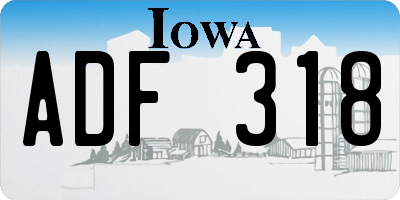 IA license plate ADF318